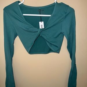 Garage Sabrina Seamless Long Sleeve Twist Crop